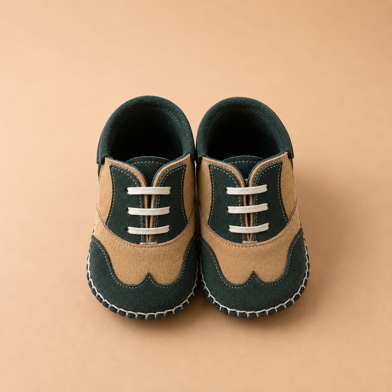 Baby First shoes Oxford Suede Green