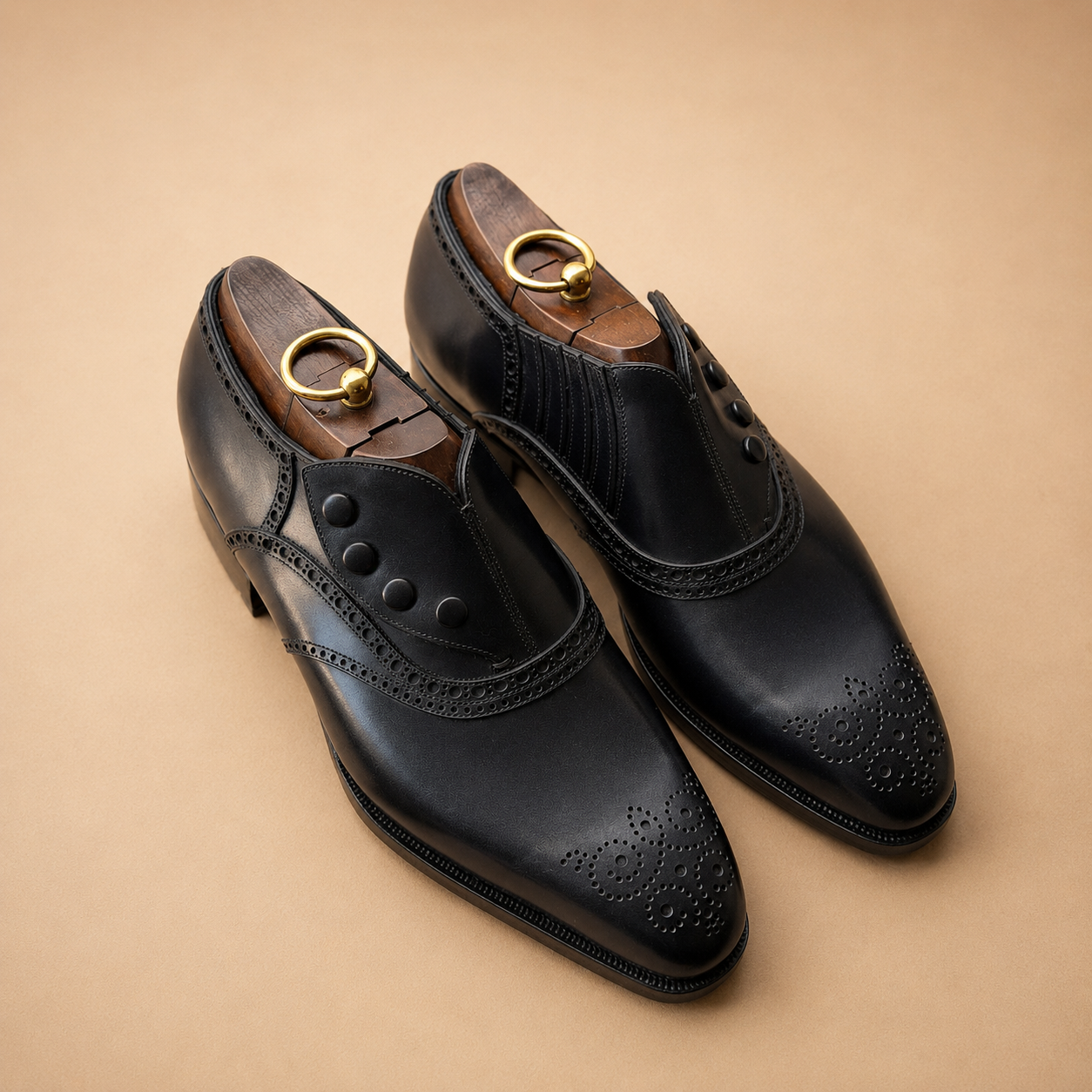 Bespoke Button Calf Black