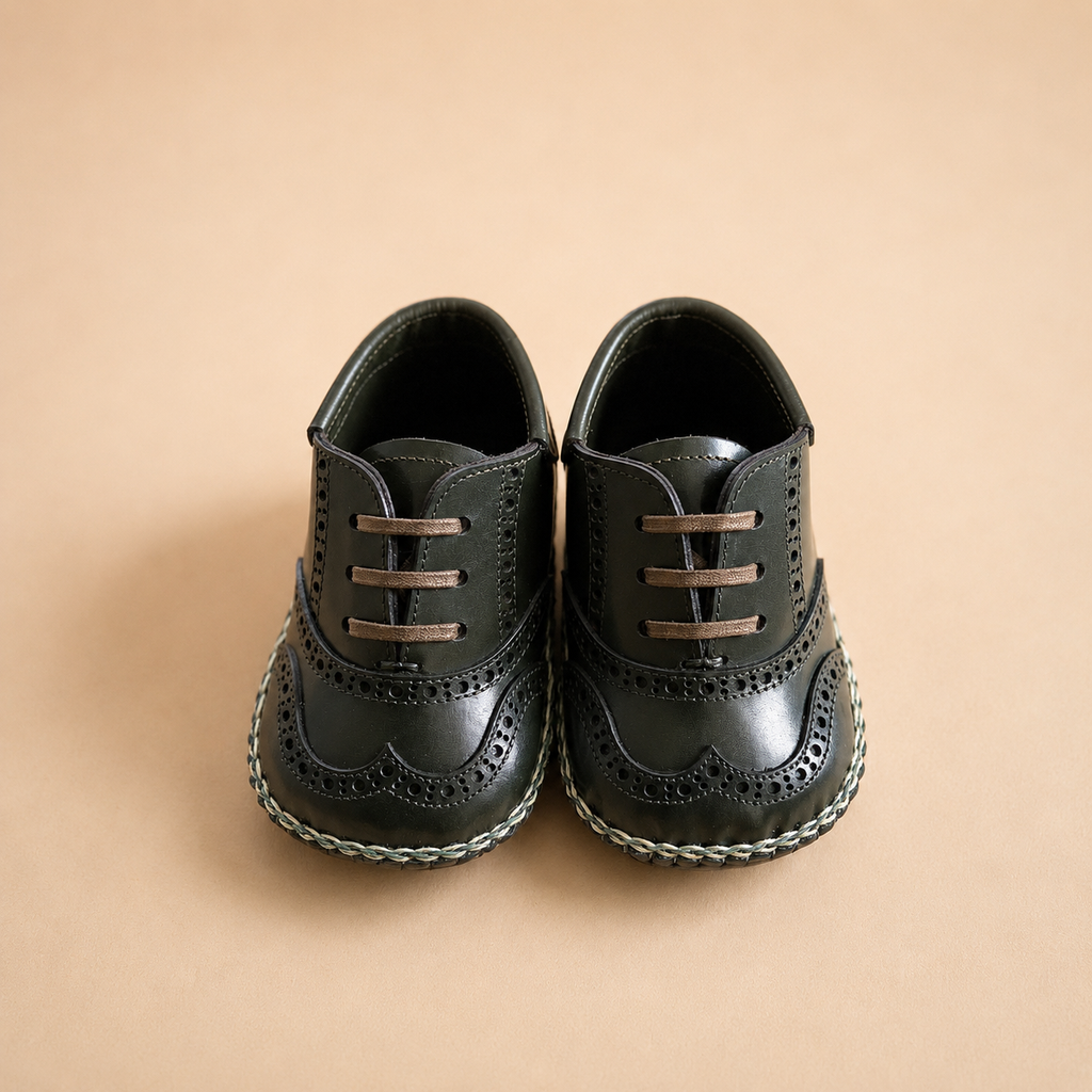 Baby First shoes Oxford Calf Green