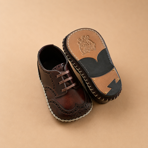 Baby First Shoes Derby Wingtip Brown｜ブラウンレザーのベビーシューズ ソール