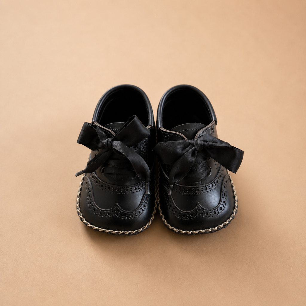 Baby First shoes Oxford Wingtip Calf Black