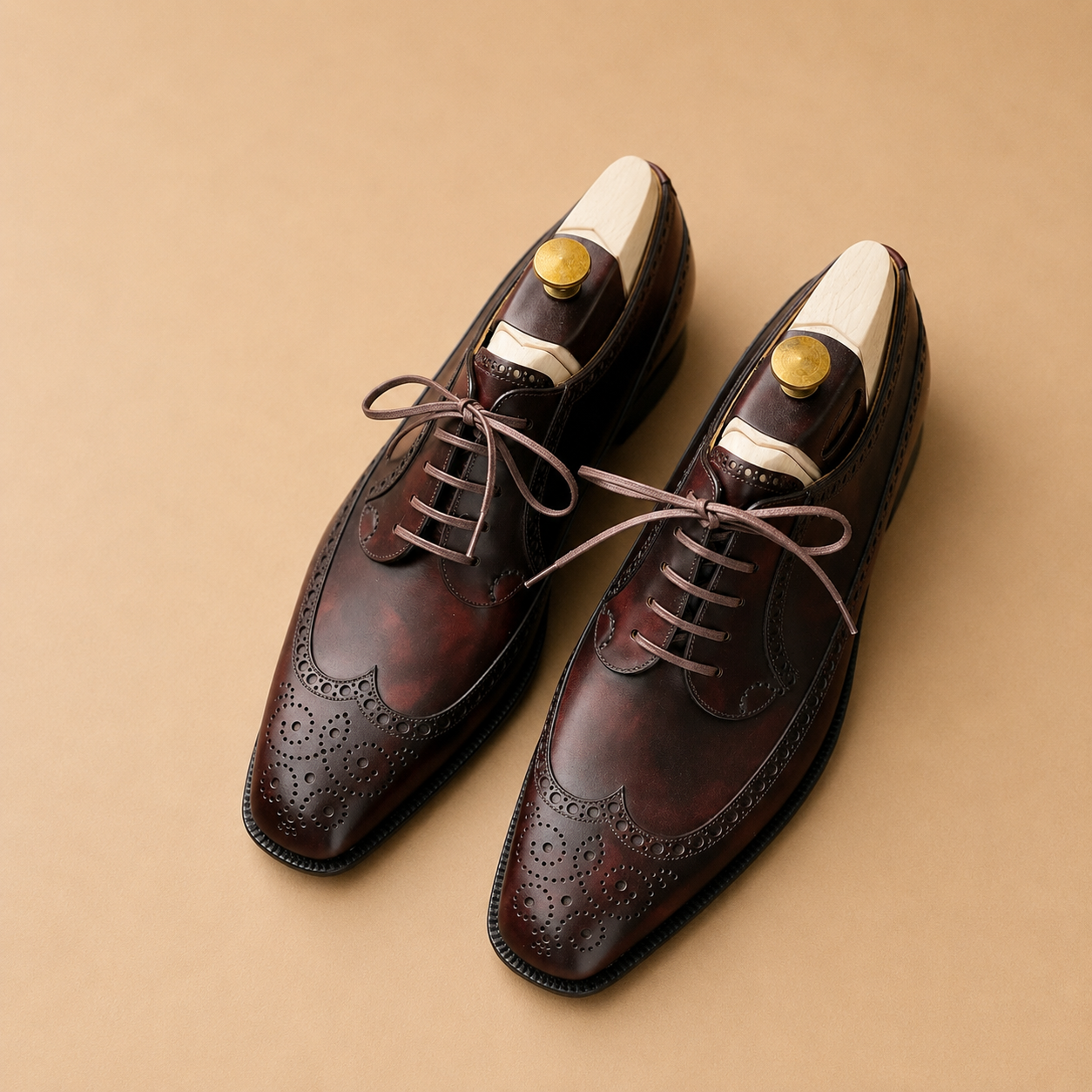 Heritage Derby Long Wingtip Museum Calf Brown