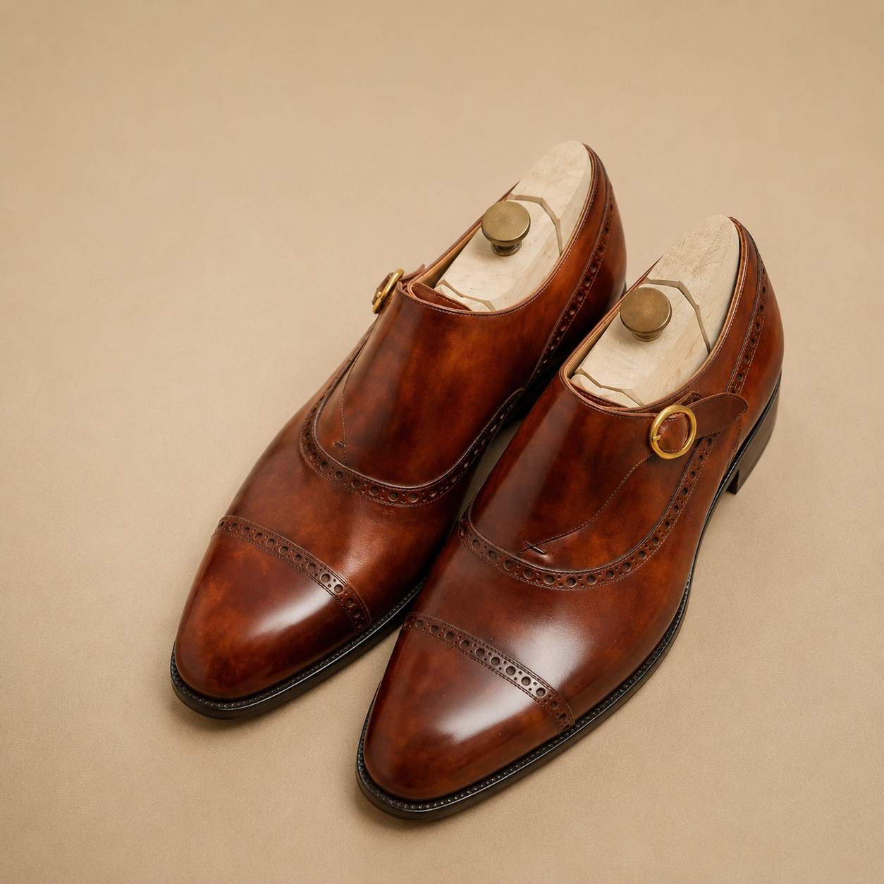 Bespoke Single Monk Strap Museum Calf Brown