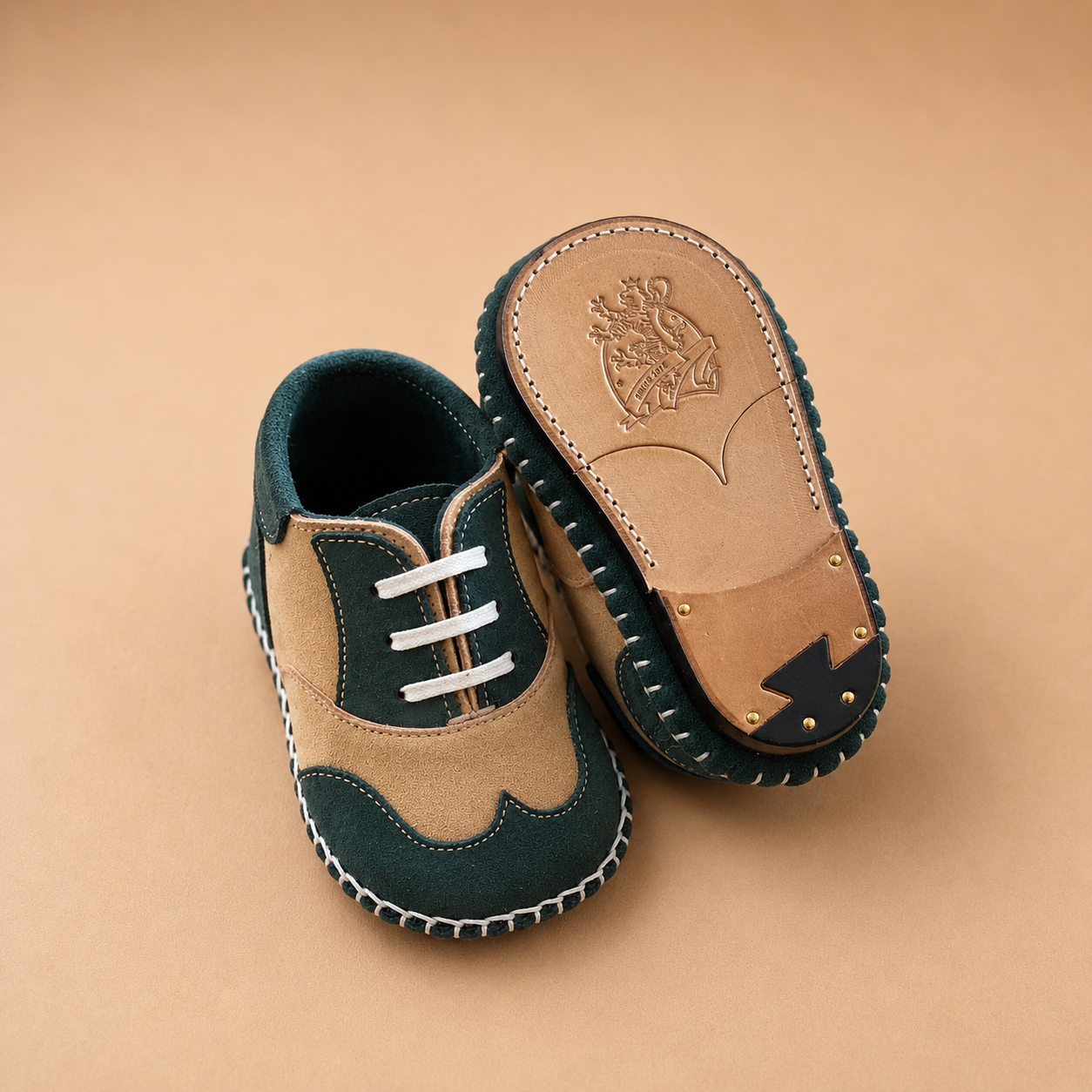 Baby First shoes Oxford Suede Green