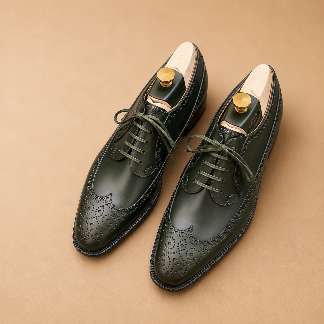 Heritage Derby Long Wingtip Calf Green