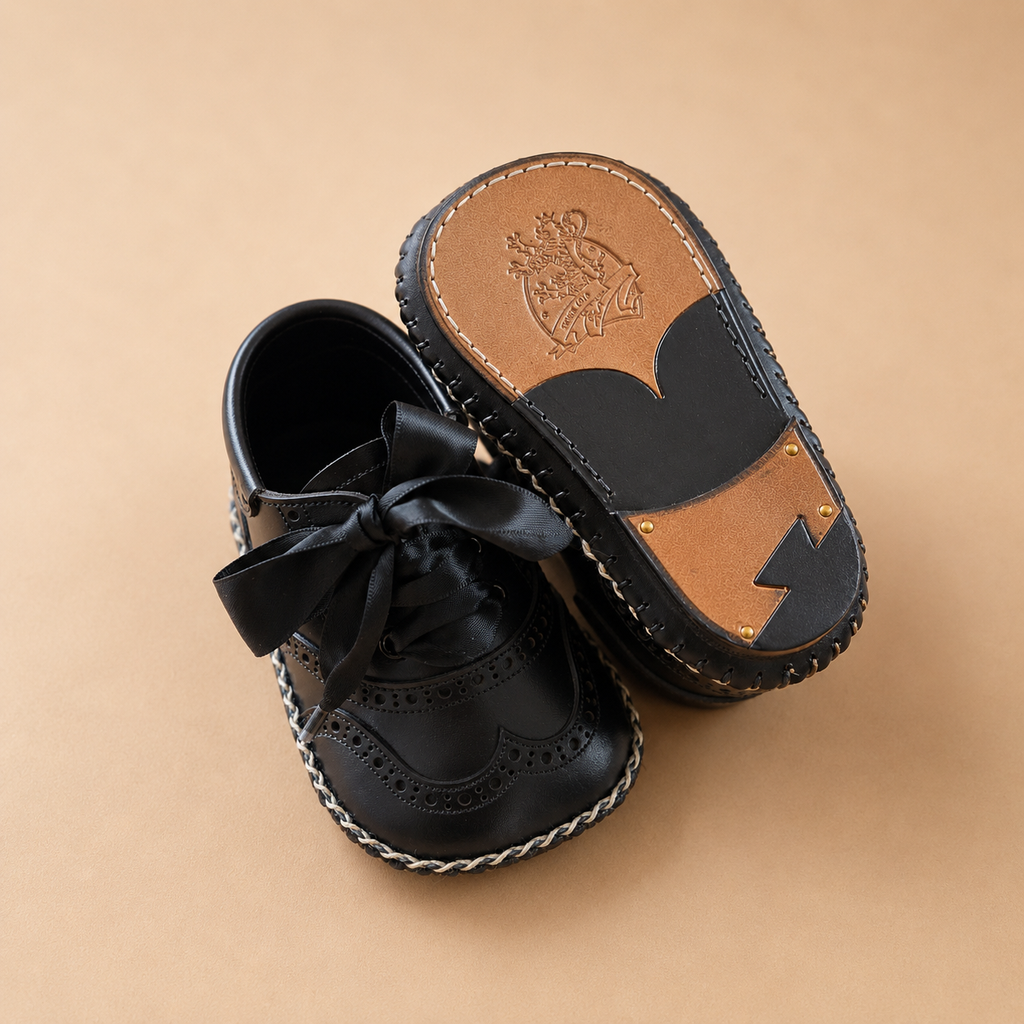 Baby First shoes Oxford Wingtip Calf Black