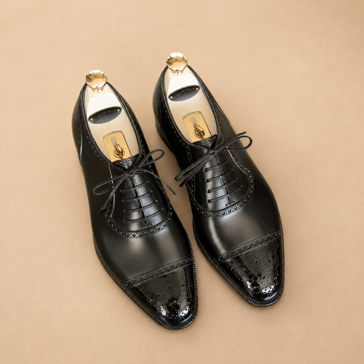 Heritage Oxford Semi Brogue Calf Black