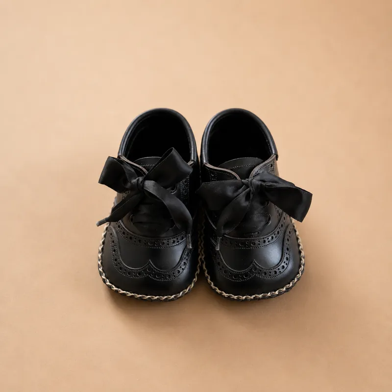 Baby First shoes Oxford Wingtip Calf Black